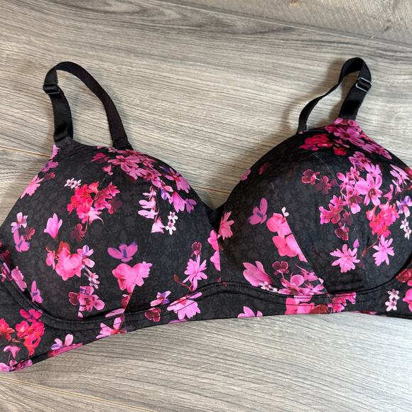 Torrid Curve Bra Size 40D 360 Back Smoothing Wire Free Push-Up Plunge Gothic - Picture 12 of 16